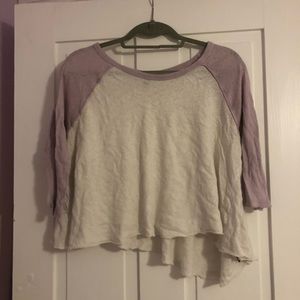 Uneven Hem Baseball Tee